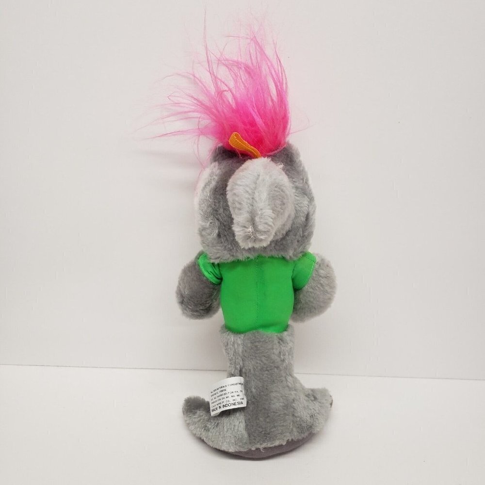 Ace Novelty 10" Gray Shark Green Killer Shirt Pink Hair Stuffed Animal Plush - Picture 4 of 11